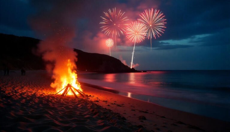 Coastal Fireworks & Beach Bonfires in Cornwall