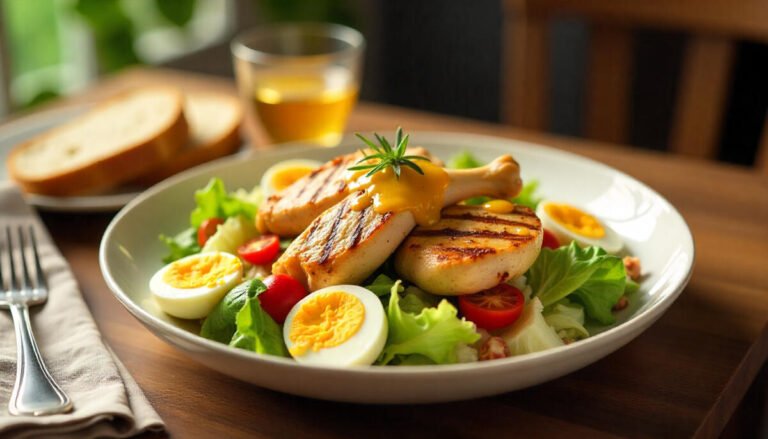 Grilled Chicken Salad with Olive Oil & Lemon Dressing