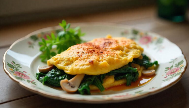 Mushroom & Swiss Cheese Veggie Omelet
