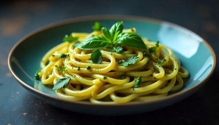 Quick Pesto Veggie Pasta
