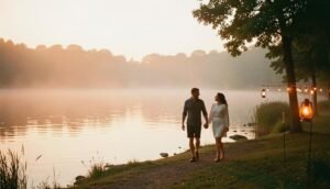 Romantic Lakeside Sunset in Michigan
