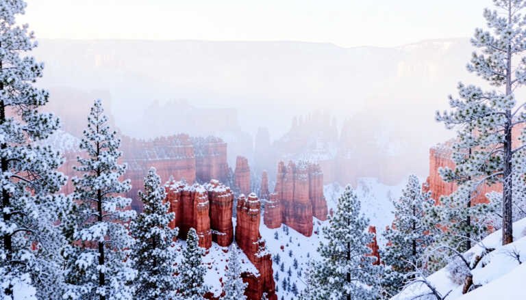 Bryce Canyon National Park – Red Rocks Under Snow