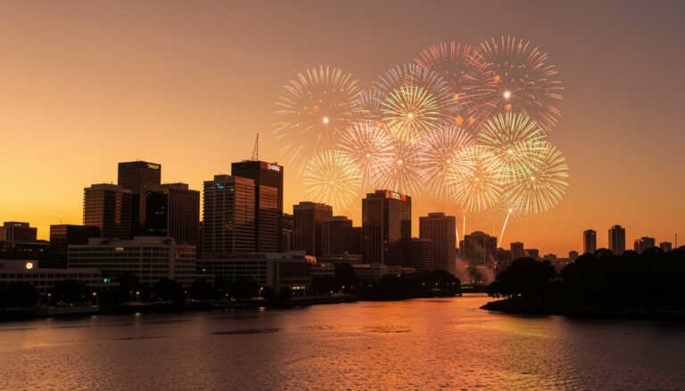 Perth – Fireworks with a Sunset Twist