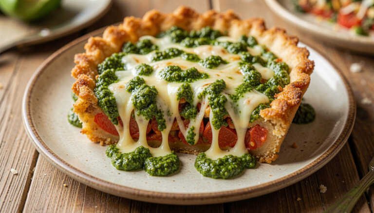 Pesto Tomato Crispy Pie