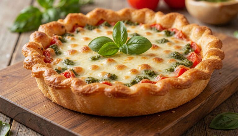 Pesto Tomato Crispy Pie