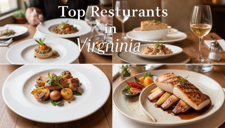 Top restaurants in Virginia featuring fine dining dishes, local seafood, and popular food spots across the state.