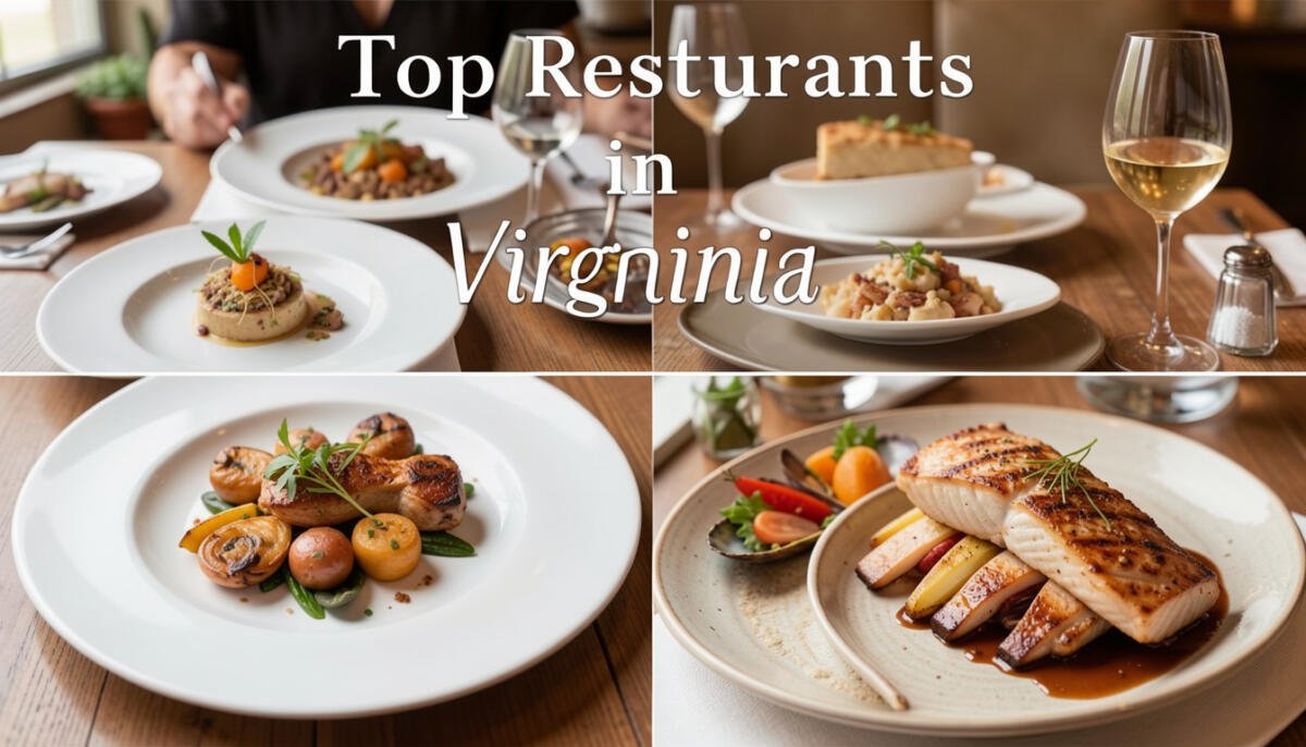 Top restaurants in Virginia featuring fine dining dishes, local seafood, and popular food spots across the state.