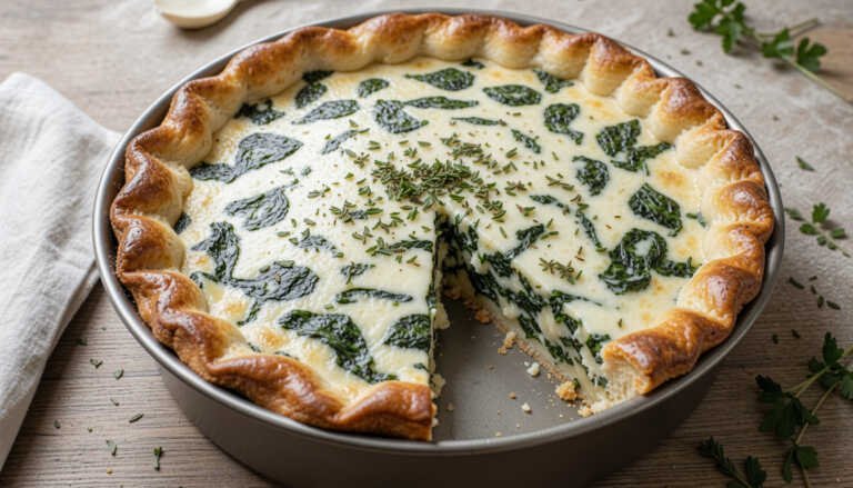 White Garlic Spinach Pie