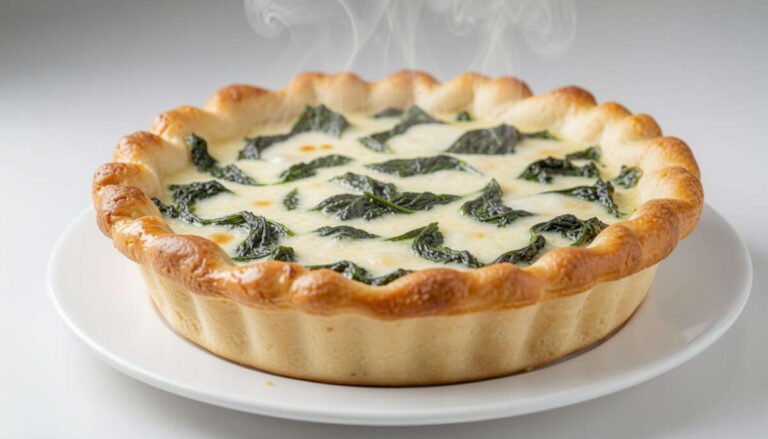 White Garlic Spinach Pie