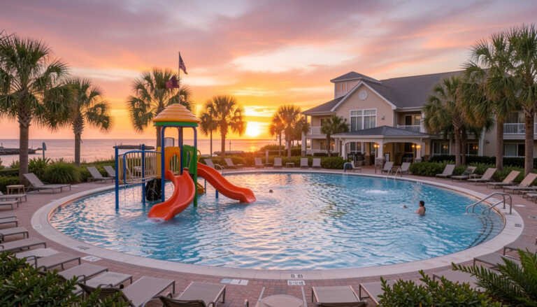 Baker’s Sunset Bay Resort – Small Water Playground + Resort Pool