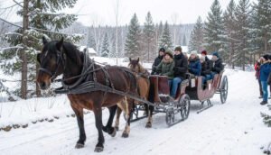 Horse drawn sleigh rides in Stowe, Vermont